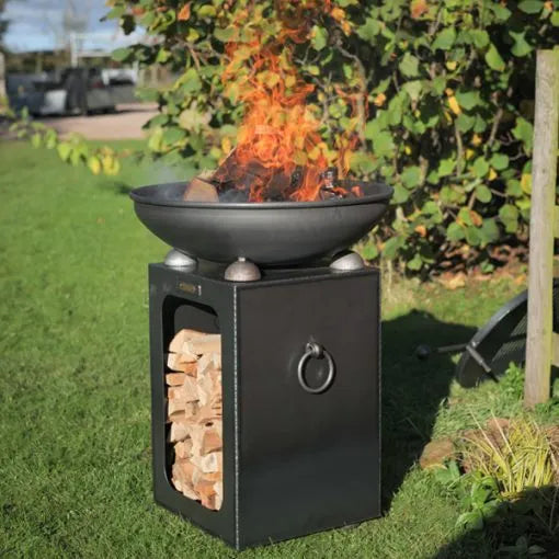 Firepits UK Fire Bowl with Log Store