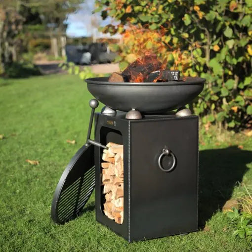 Firepits UK Fire Bowl with Log Store