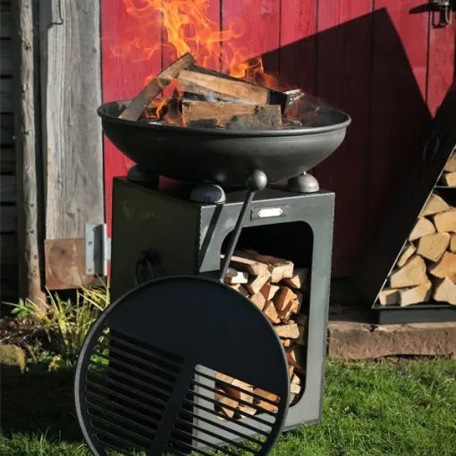 Firepits UK Fire Bowl with Log Store