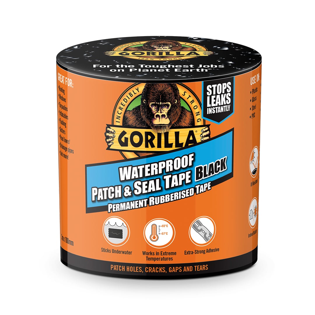 Gorilla Waterproof Patch & Seal Tape 100mm x 3m Black