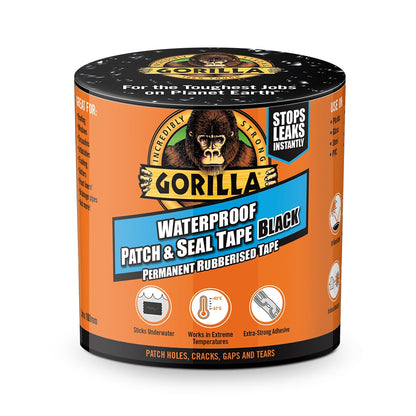 Gorilla Waterproof Patch & Seal Tape 100mm x 3m Black