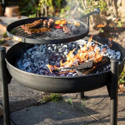 Firepits UK Legs Eleven Fire Pit with Swing Arm BBQ Rack