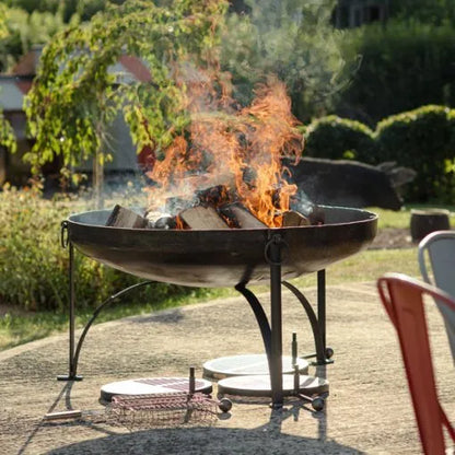 Firepits UK Plain Jane with Swing Arm BBQ Rack Fire Pit